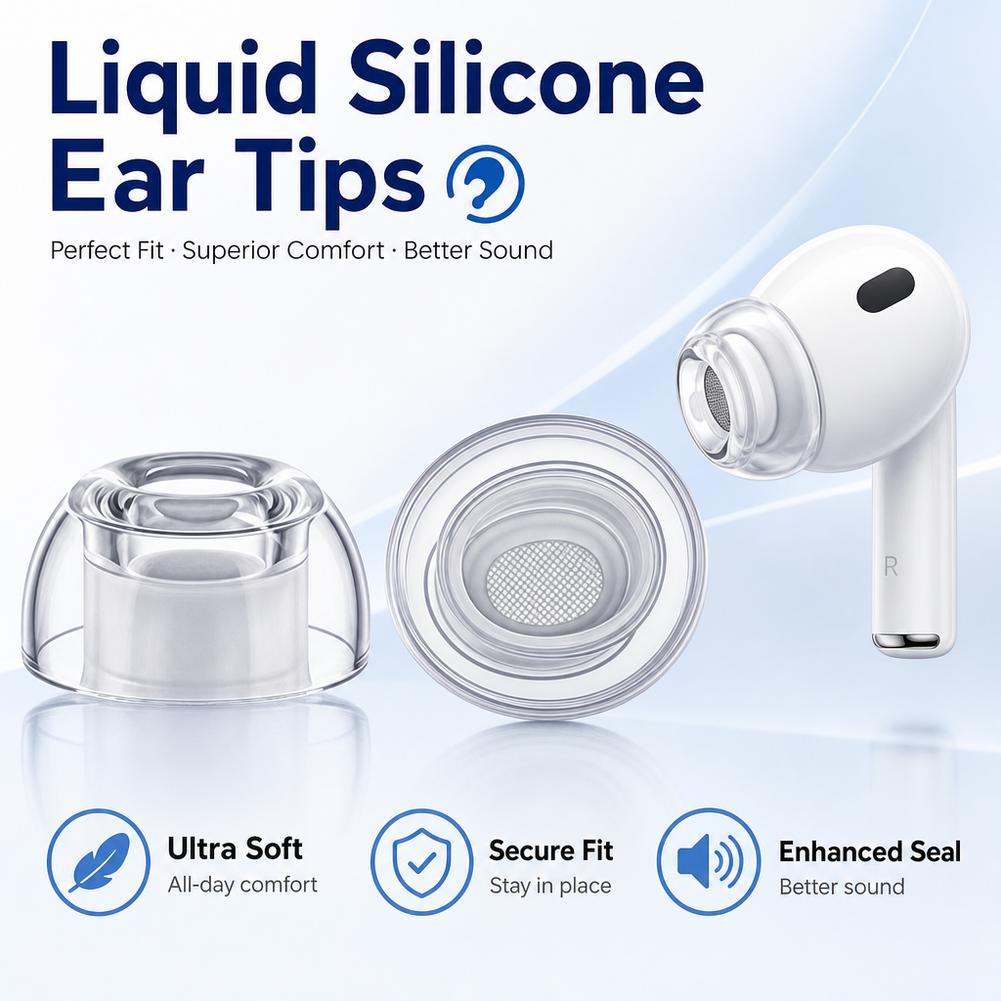 Airpod Case Cover - จุกหูฟังซิลิโคนสำหรับแอปเปิ้ลแอร์พอดโปร 3 ฝาครอบหูฟังลดเสียงรบกวนแบบนุ่มเปลี่ยนฝาครอบหูฟังป้องกัน