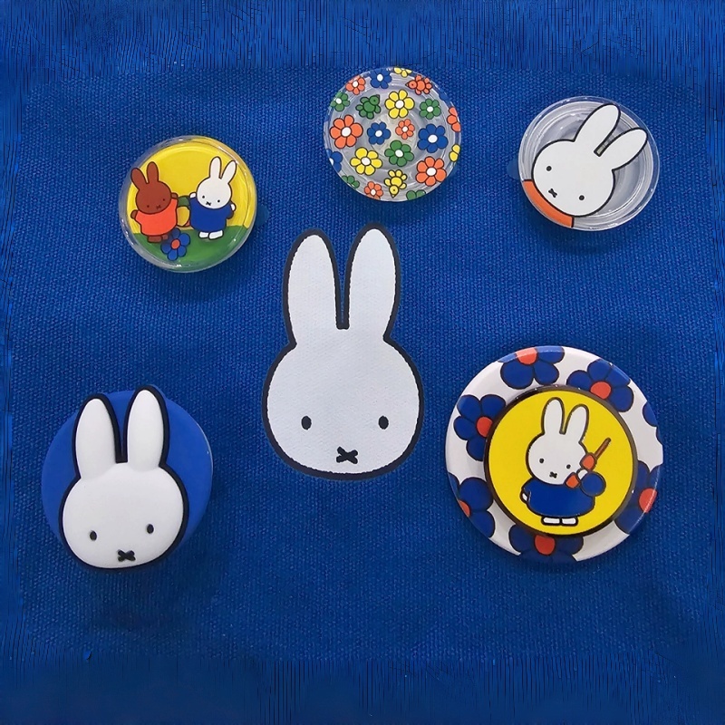 Pop Socket Grip - ซีรีส์คอลแลบ Miffy ที่จับโทรศัพท์แม่เหล็กแบบป๊อปซ็อคเก็ต ดีไซน์ทรงกลม วัสดุซิลิโคน พร้อมกลิตเตอร์ทรายไหล