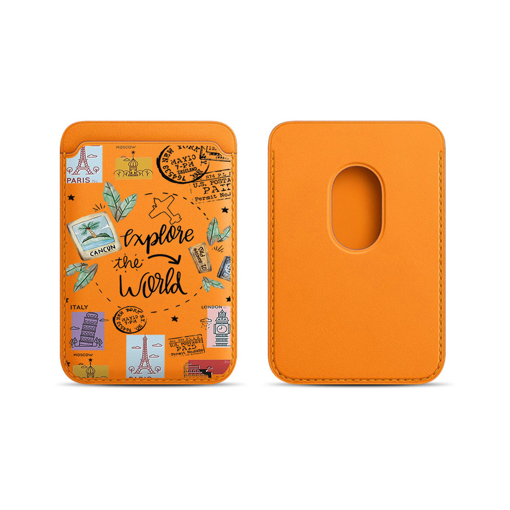 Phone Accessories For Travel - กระเป๋าใส่บัตรหนัง Trend INS สำหรับโทรศัพท์มือถือ ที่ใส่บัตร กระเป๋าหลังโทรศัพท์