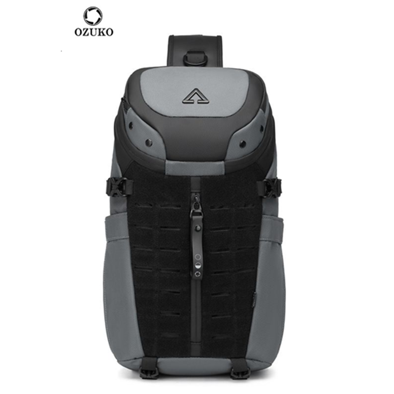 Phone Accessories For Travel - กระเป๋าคาดอก Ozuko กระเป๋าคาดลำตัวผู้ชาย กันน้ำ มีช่อง USB