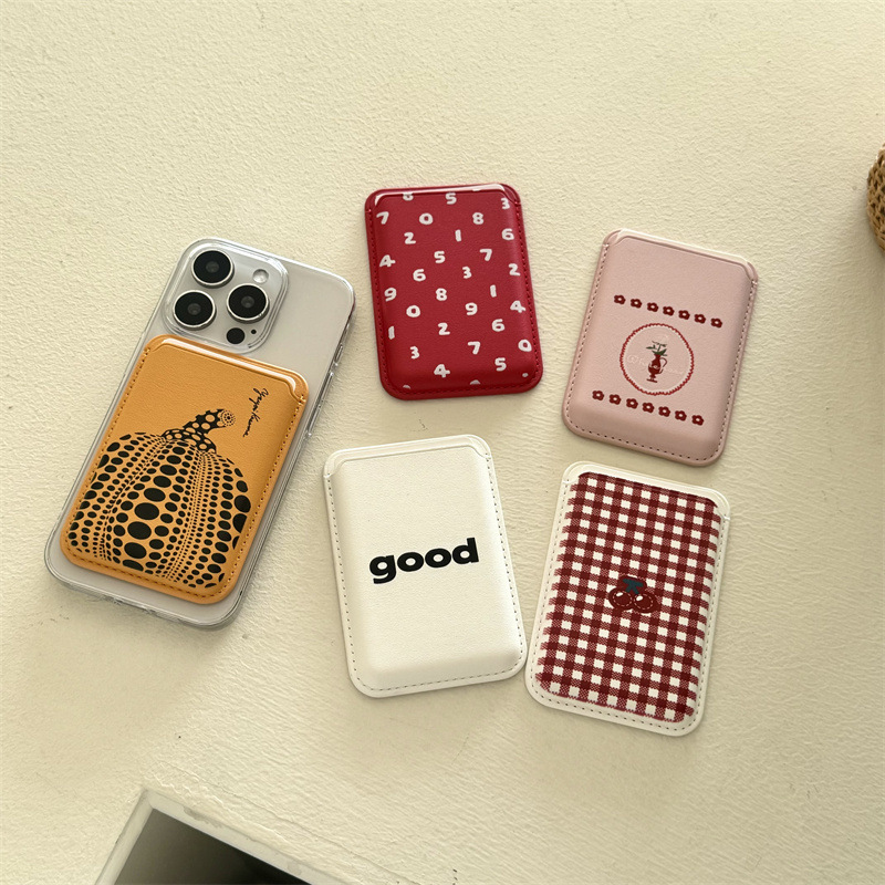 Phone Accessories For Teens - เคสโทรศัพท์มือถือแบบมีช่องใส่บัตรพร้อมที่จับโทรศัพท์ วัสดุหนัง PU ลายการ์ตูนน่ารัก สำหรับวัยรุ่นหญิง
