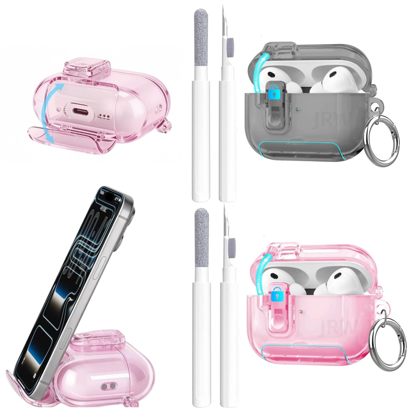 Airpod Case Cover - สำหรับ AirPods Pro 3/Pro 2/4 พร้อมพวงกุญแจ