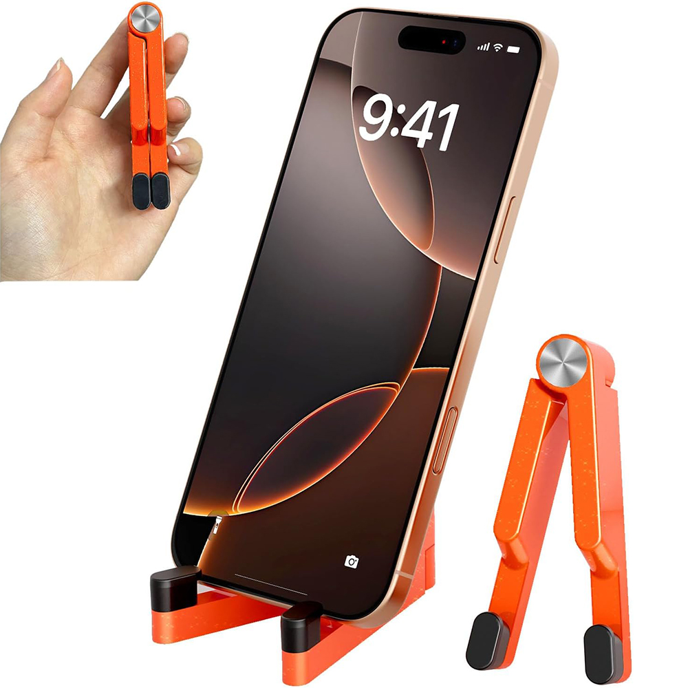 Phone Accessories For Travel - ขาตั้งโทรศัพท์มือถืออะลูมิเนียมแบบพับได้ - ที่วางโทรศัพท์แบบพกพาสำหรับไอโฟน/สมาร์ทโฟน สำหรับโต๊ะทำงาน/การเดินทาง
