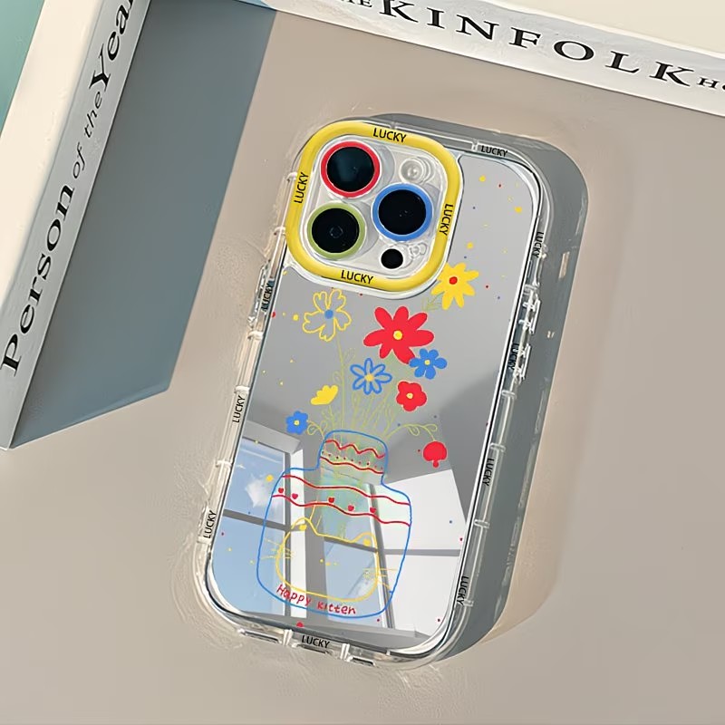 Phone Accessories To Sell - เคสโทรศัพท์ลายดอกเดซี่ฤดูร้อน ดีไซน์แจกัน กระจกเงา สำหรับ iPhone 17