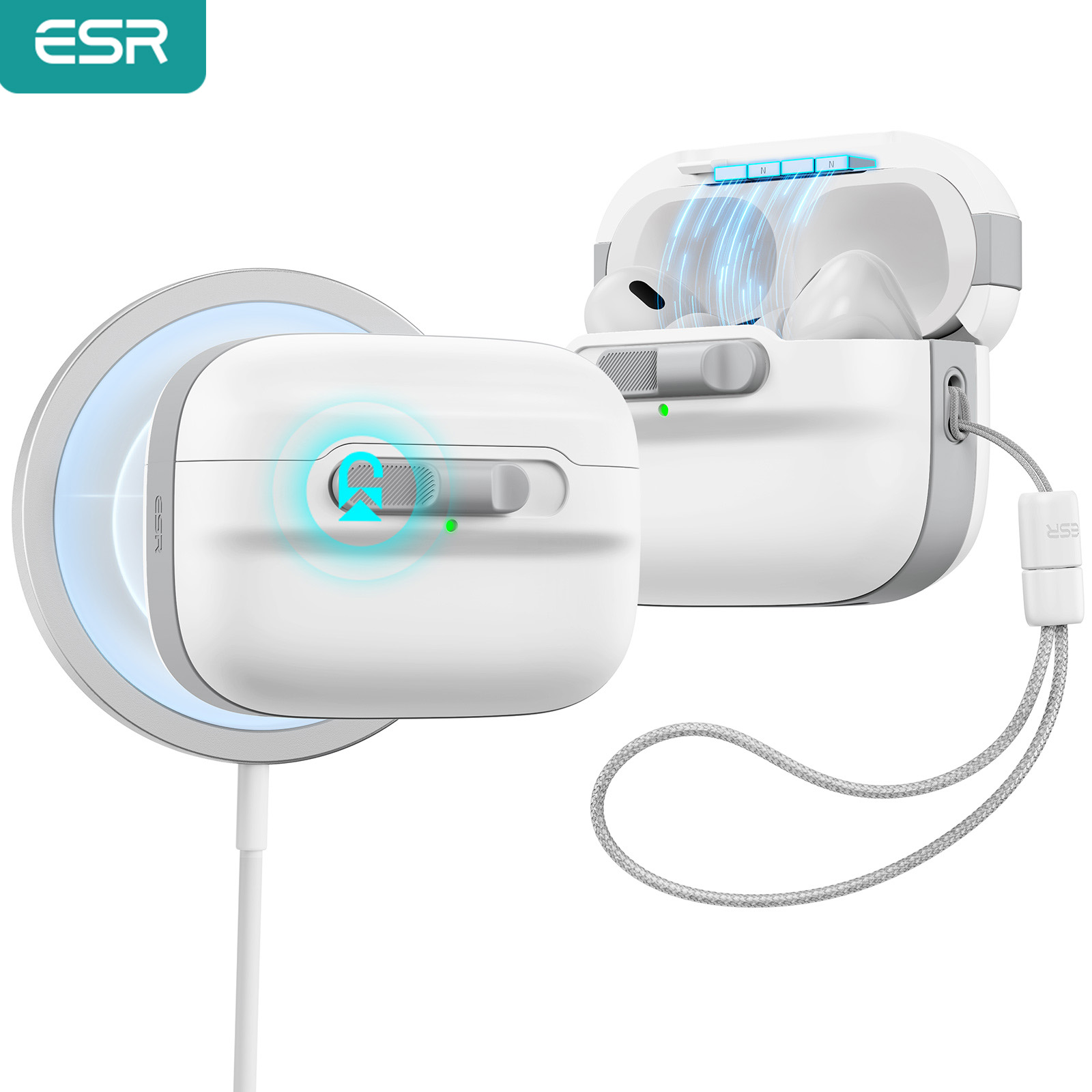 Airpod Case Cover - ESR สําหรับ AirPods Pro 2 พร้อมเชือกเส้นเล็กใช้งานร่วมกับ