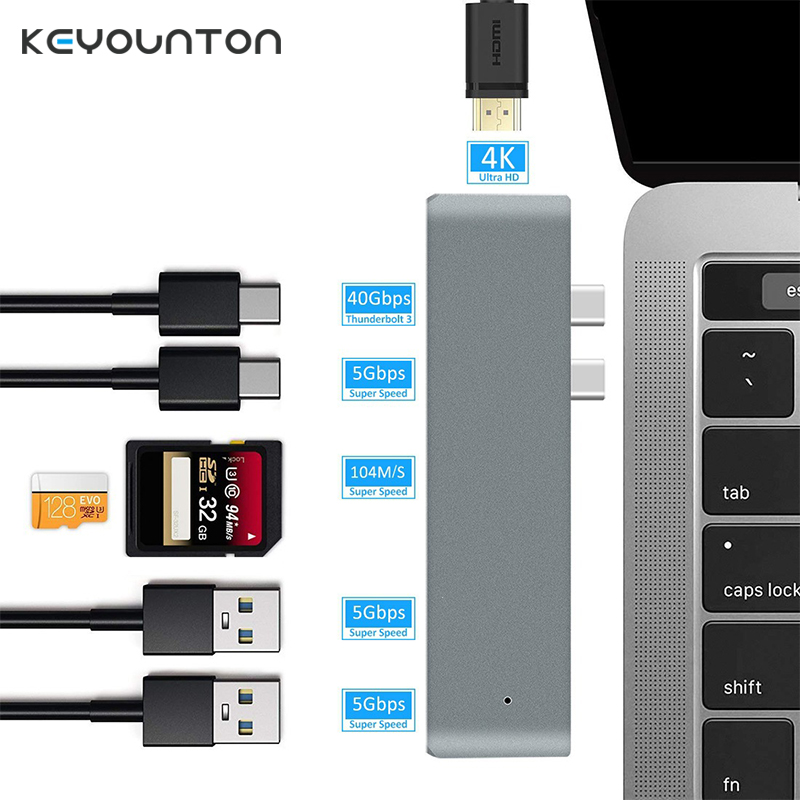 Micro Sd Card - ฮับ USB-C รุ่น USB-C Duo 7-in-2