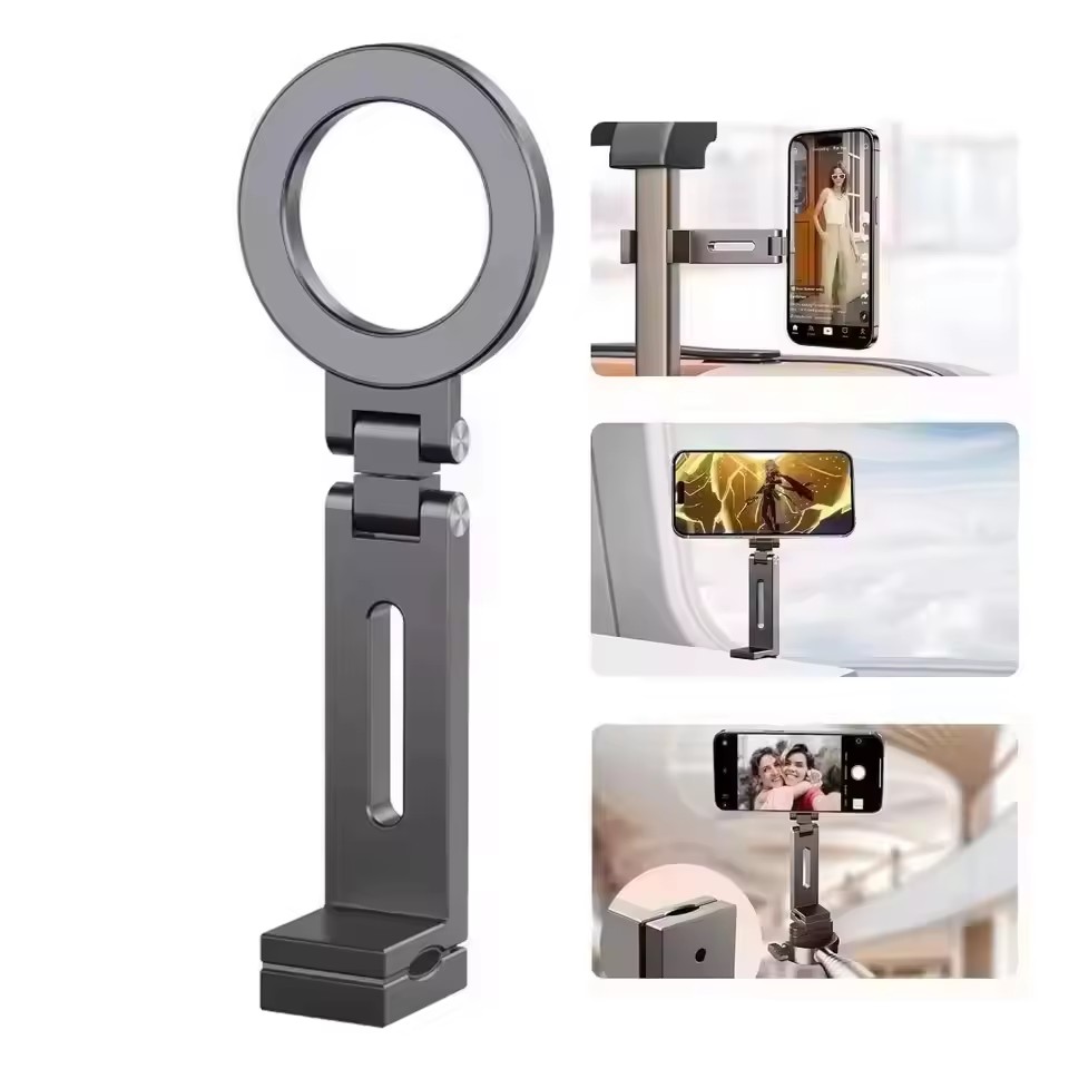 Phone Accessories For Travel - ที่วางโทรศัพท์แม่เหล็กอเนกประสงค์ อุปกรณ์จำเป็นสำหรับการเดินทาง หมุนได้ ปรับได้ ใช้งานได้โดยไม่ต้องใช้มือ ใช้กับเครื่องบินได้