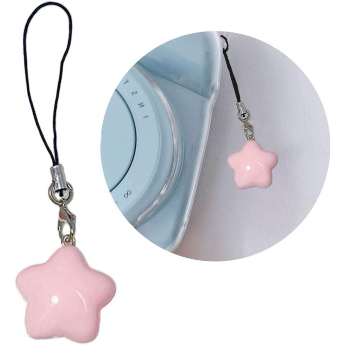 Phone Accessories For Teens - อุปกรณ์เสริมโทรศัพท์มือถือ พวงกุญแจรูปดาวสีพาสเทล งานเรซิ่น น่ารักสไตล์คาวาอิ สำหรับสาววัยรุ่น สายคล้องโทรศัพท์