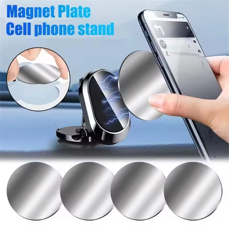 Phone Accessories Quotes - แผ่นโลหะ 50/1 ชิ้น สำหรับที่ยึดโทรศัพท์ในรถยนต์แบบแม่เหล็ก แผ่นเหล็กกลม สติ๊กเกอร์ติดรถยนต์
