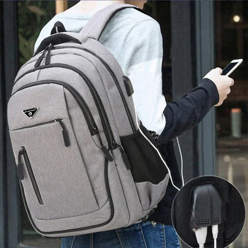 Phone Accessories For Teens - กระเป๋าเป้สะพายหลังขนาดใหญ่ผู้ชายกระเป๋าเป้สะพายหลังแล็ปท็อป 15.6 Oxford สีดํา High School