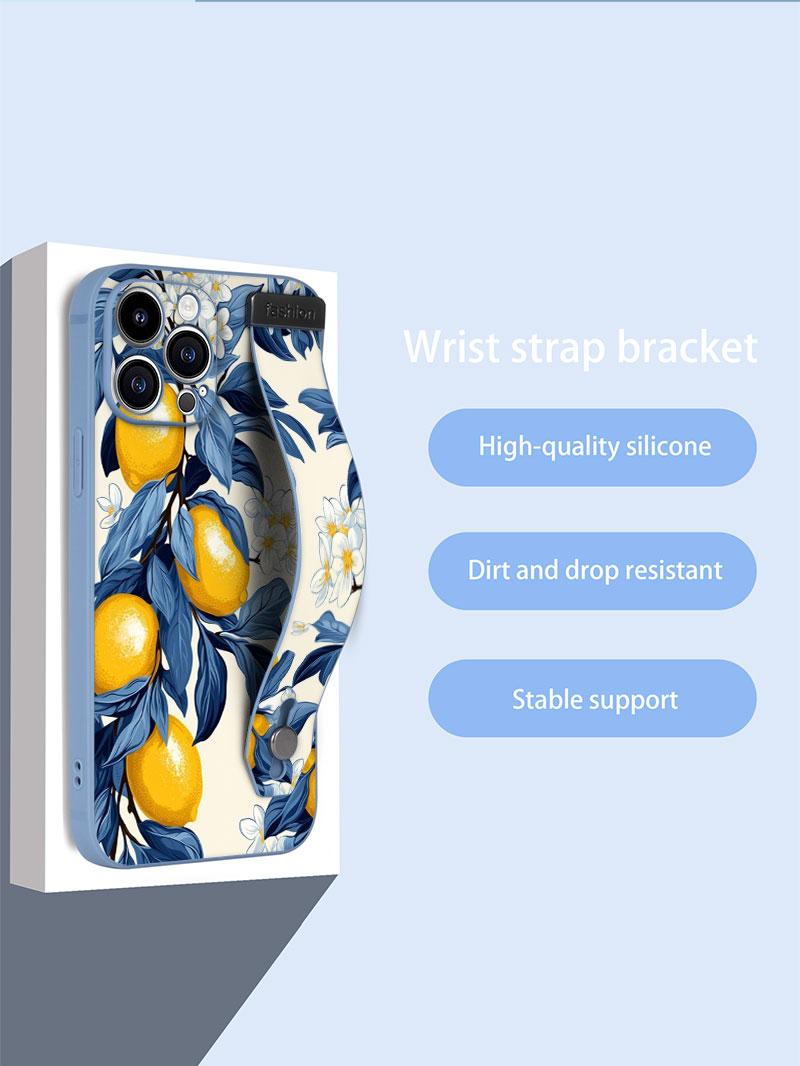 Phone Accessories Quotes - เคสโทรศัพท์ลายผลไม้เลมอนดอกไม้ดาวหลากสีสัน พร้อมสายคล้องข้อมือ สำหรับ iPhone 17 16