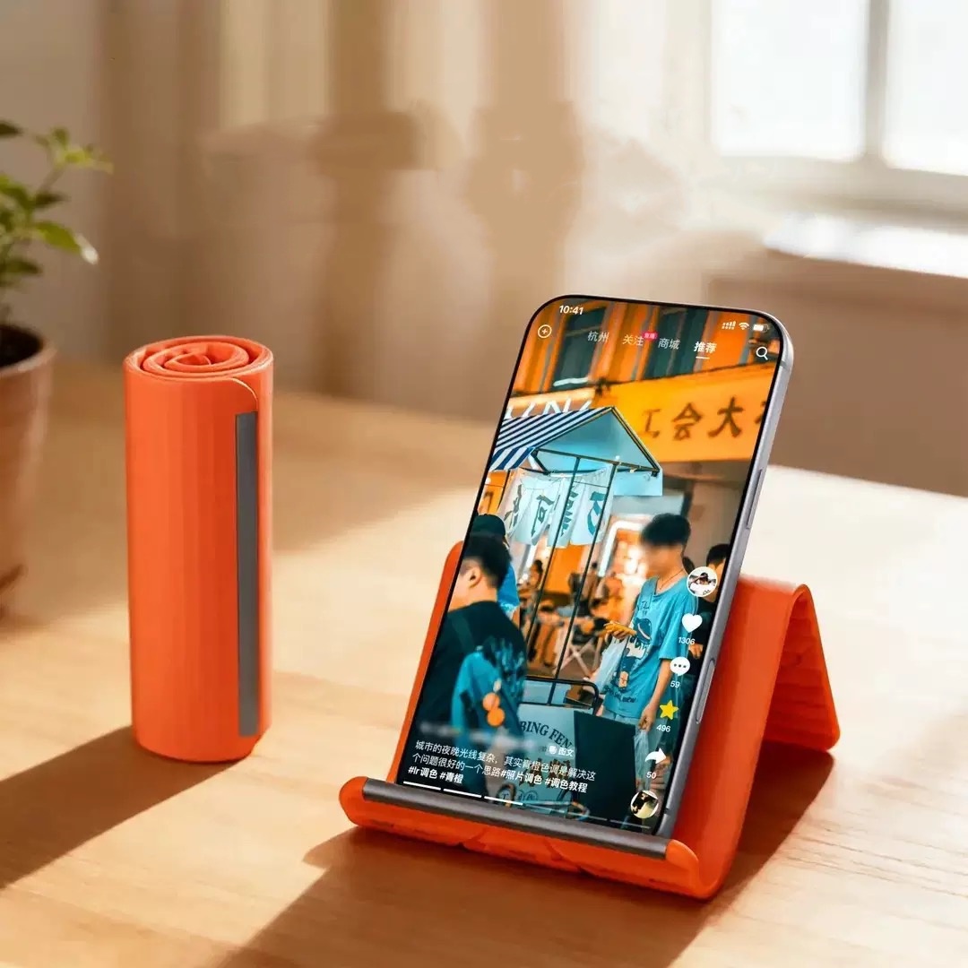 Phone Accessories For Travel - ขาตั้งโทรศัพท์แบบพกพาซิลิโคนสำหรับวางบนโต๊ะ แท็บเล็ต แล็ปท็อป ดีไซน์สร้างสรรค์ ยืดหยุ่น พับได้