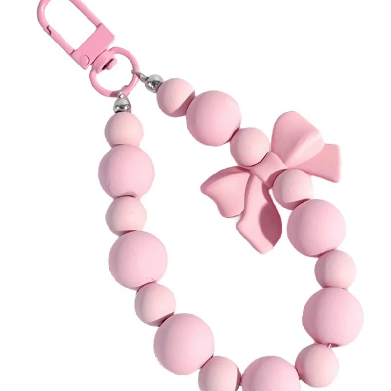 พวงกุญแจโบว์มุกสีชมพู 1 ชิ้น ส - Phone Accessories For Teens บทวิจารณ์และราคา