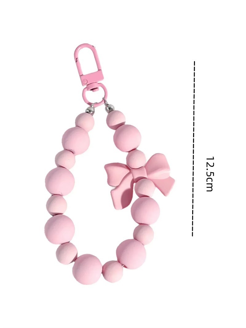 พวงกุญแจโบว์มุกสีชมพู 1 ชิ้น ส - Phone Accessories For Teens บทวิจารณ์และราคา