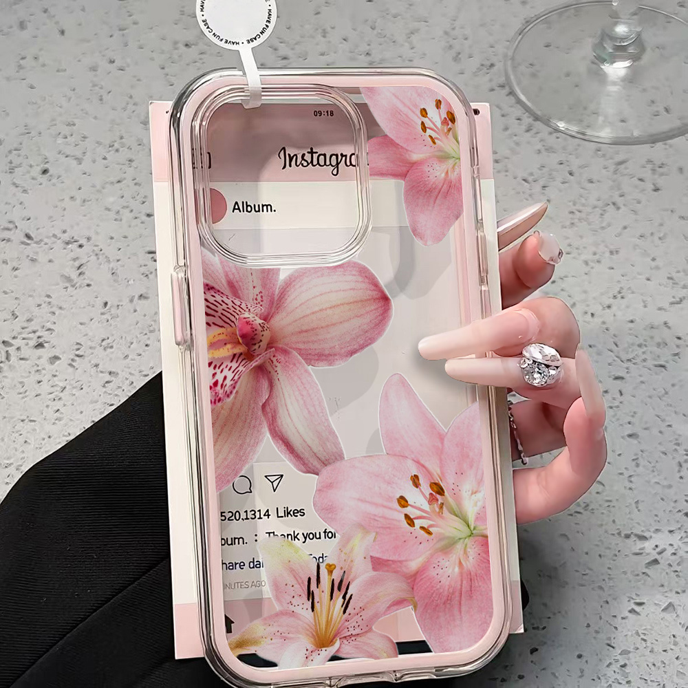 เคสโทรศัพท์ใสลายดอกลิลลี่สีชมพ - Phone Accessories To Sell บทวิจารณ์และราคา