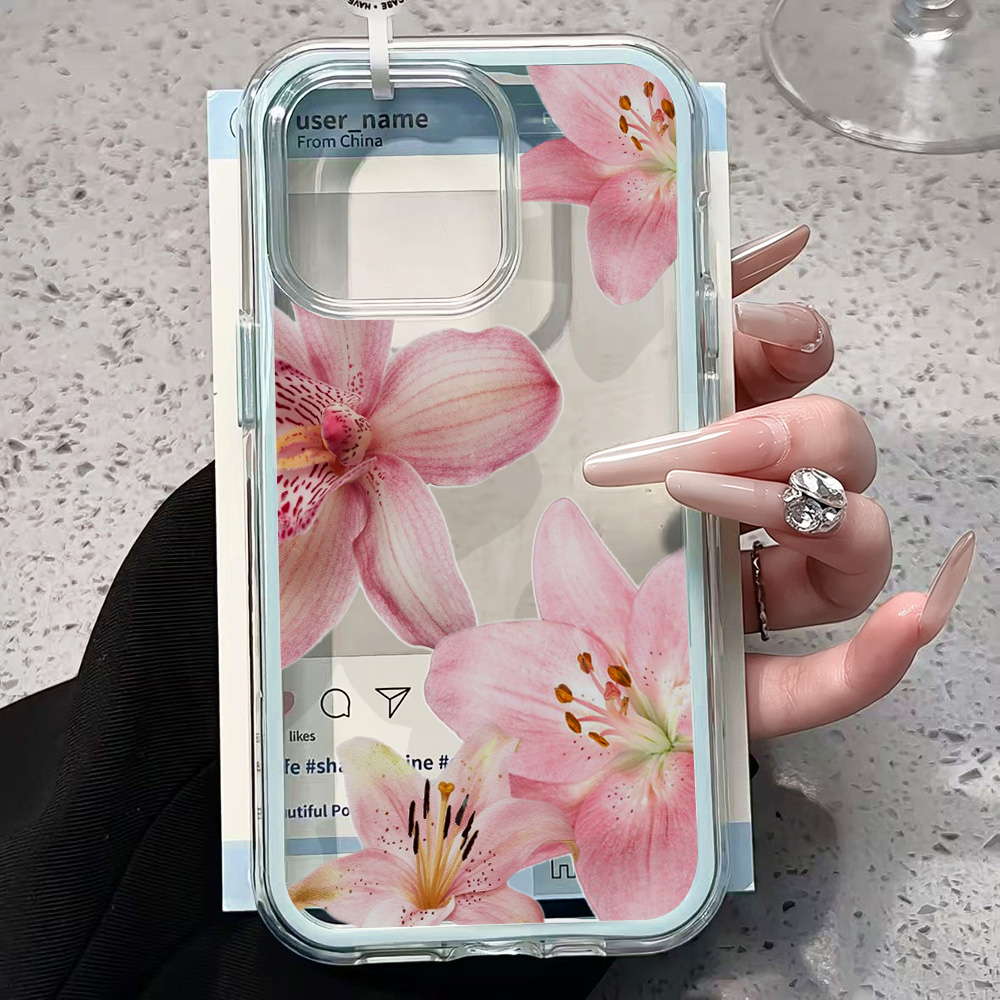 เคสโทรศัพท์ใสลายดอกลิลลี่สีชมพ - Phone Accessories To Sell บทวิจารณ์และราคา